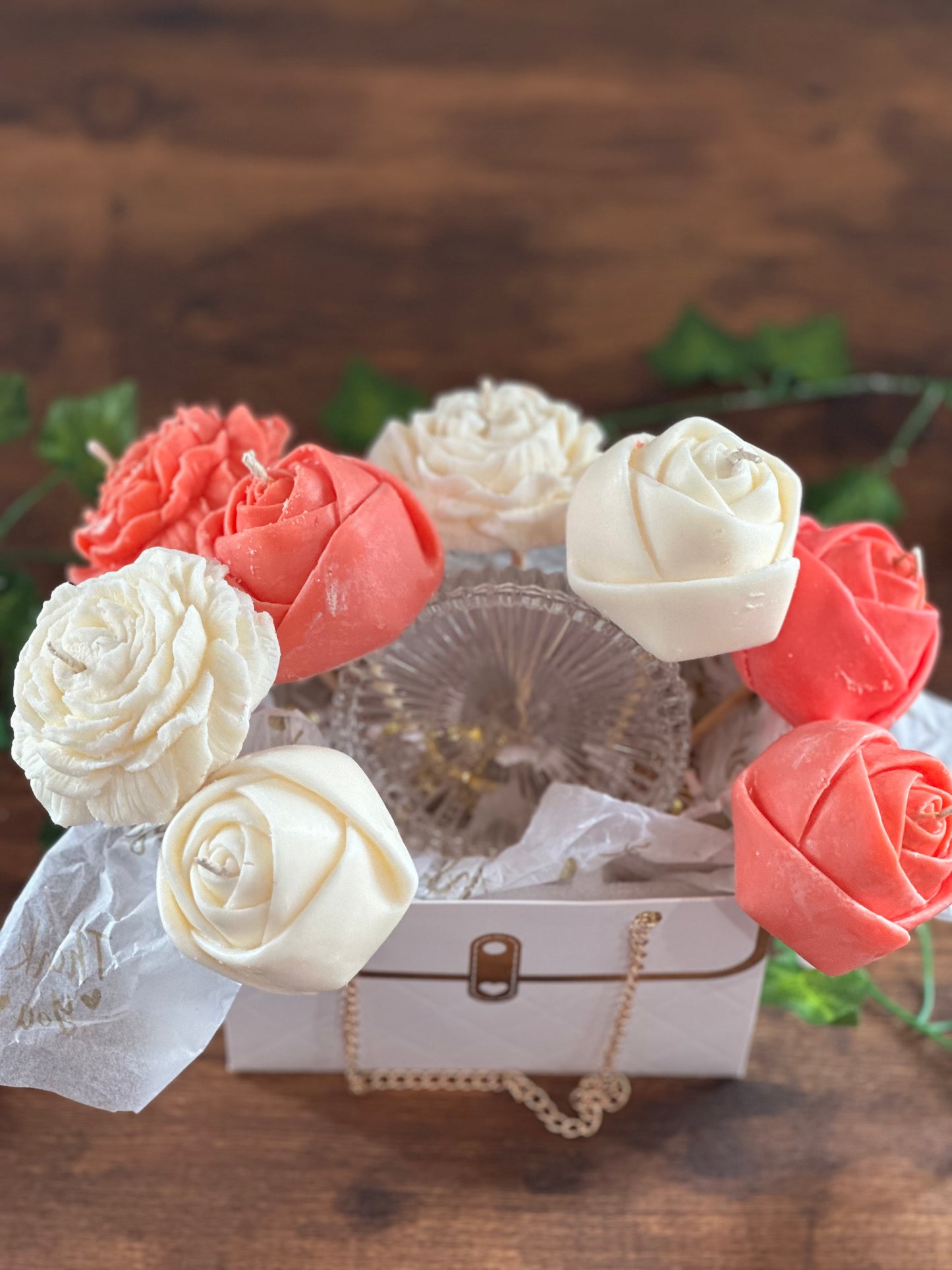 Petals of Love – Handbag Candle Bouquet