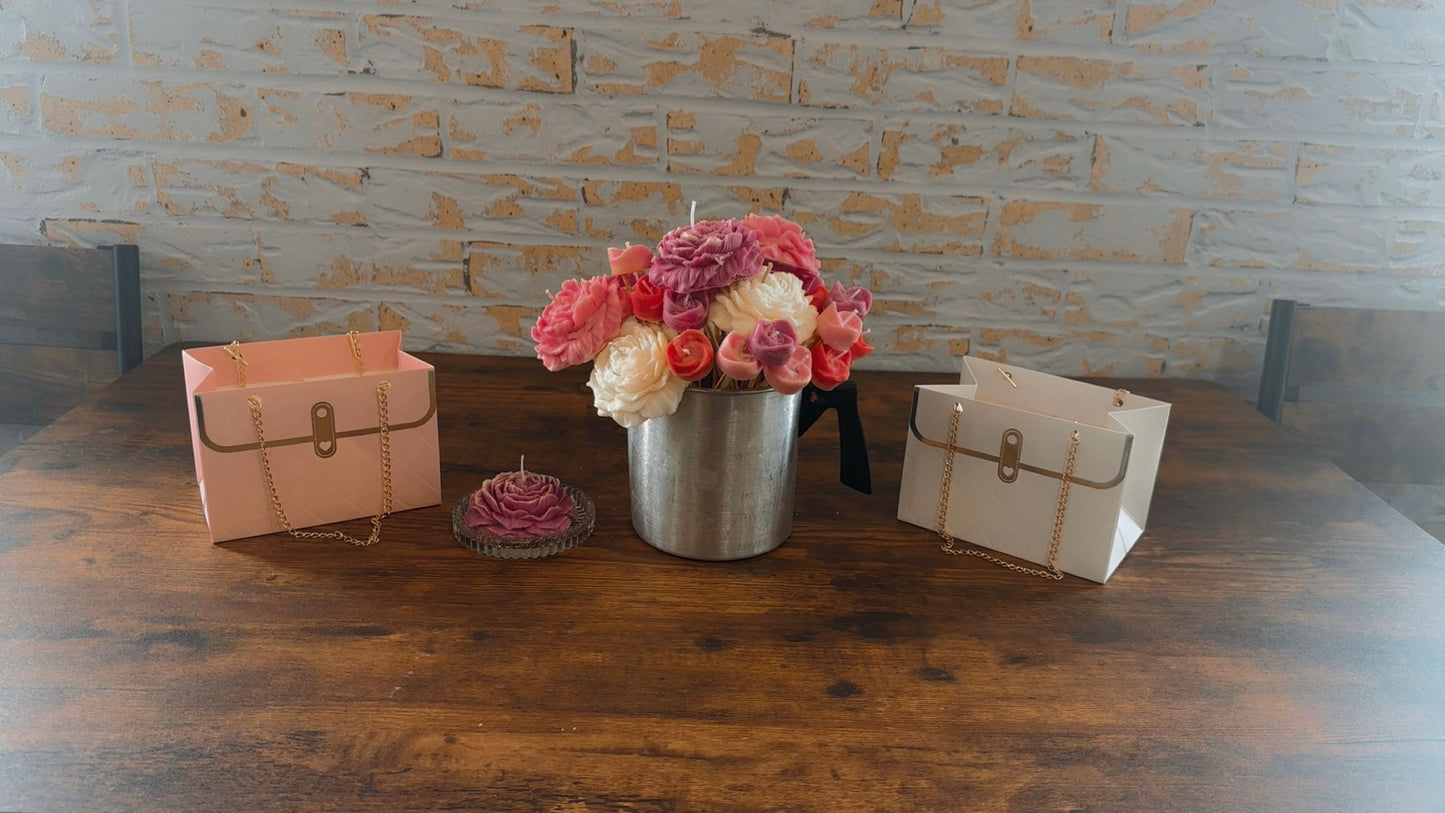 Petals of Love – Handbag Candle Bouquet