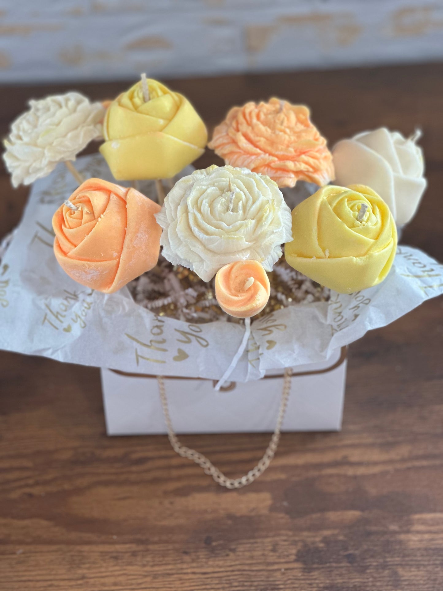 Petals of Love – Handbag Candle Bouquet