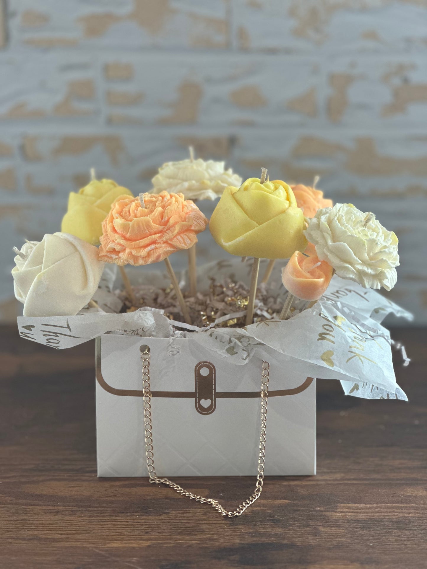 Petals of Love – Handbag Candle Bouquet