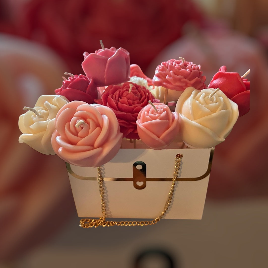 Petals of Love – Handbag Candle Bouquet